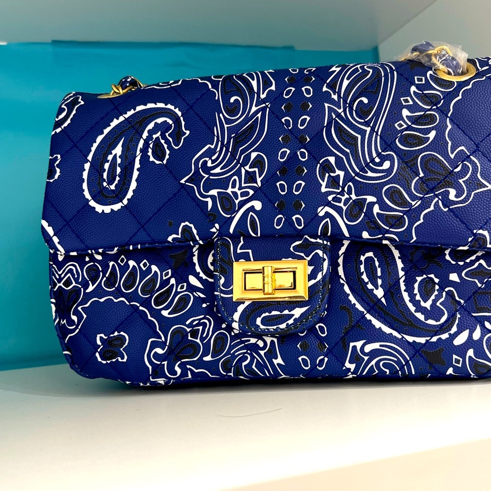 Blue shoulder bag ( vegan)